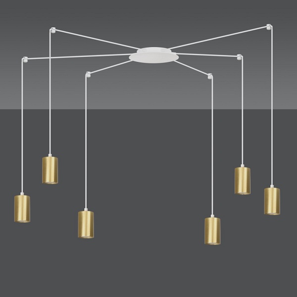 Lampa wisząca TRAKER 6 WH/GOLD - Emibig