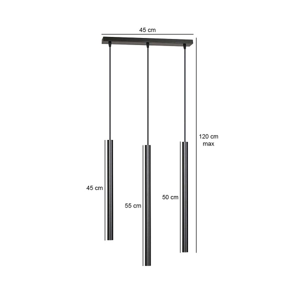 Lampa wisząca SELTER 3 BLACK