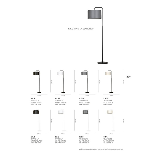 Lampa podłogowa TRAPO LP1 BL WENGE