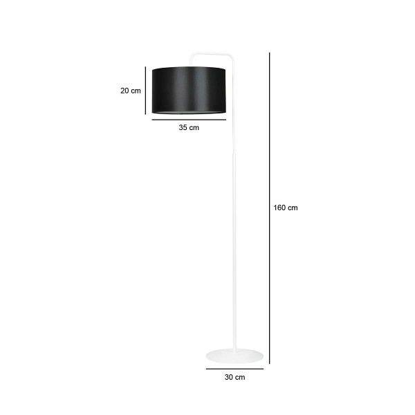 Lampa podłogowa TRAPO LP1 WH BLACK - Emibig