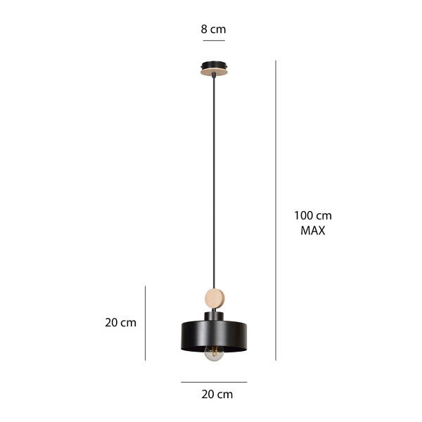 Lampa wisząca TUNISO 1 BLACK