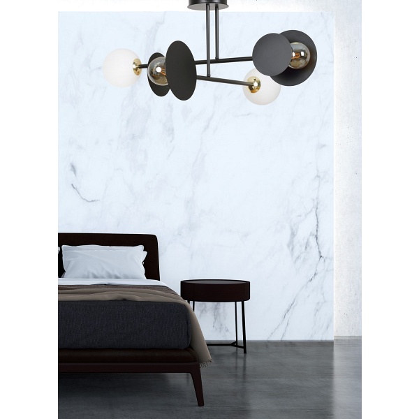 Lampa sufitowa MINERVA 4 BLACK - Emibig