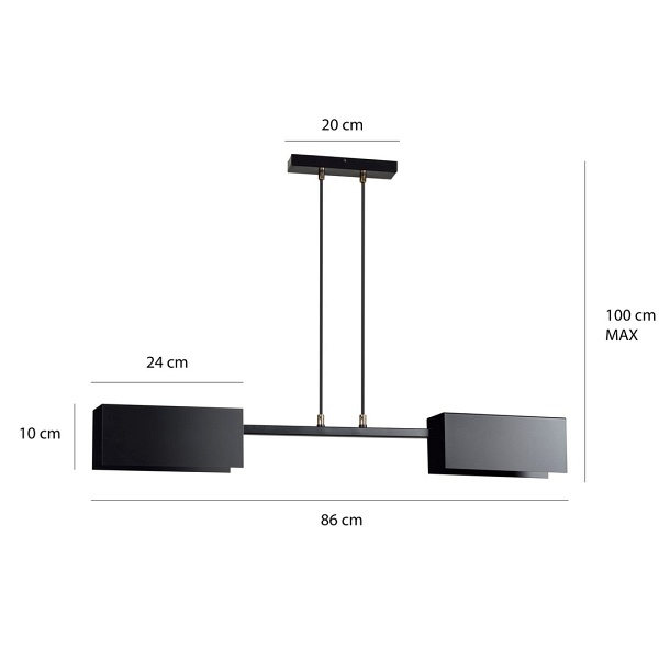 Lampa wisząca TOLOS 2 BLACK
