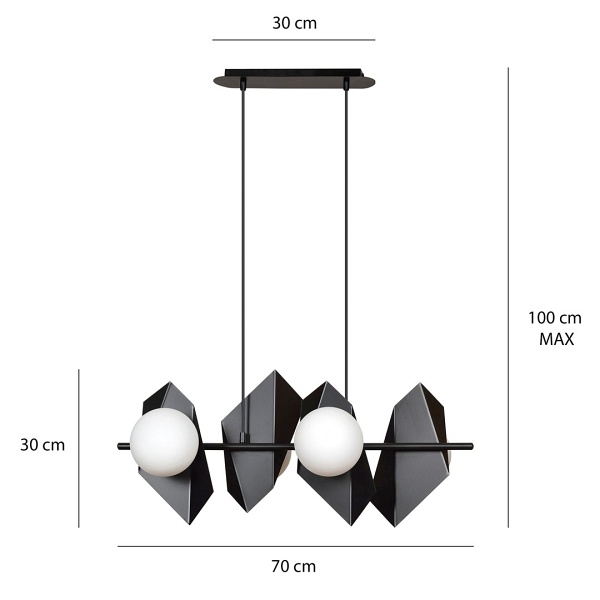 Lampa wisząca DRIFTON 4 BLACK
