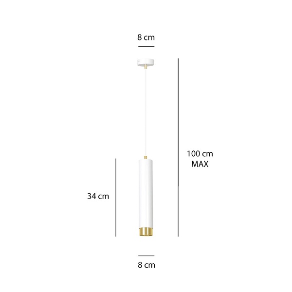 Lampa wisząca KIBO 1 WH/GOLD