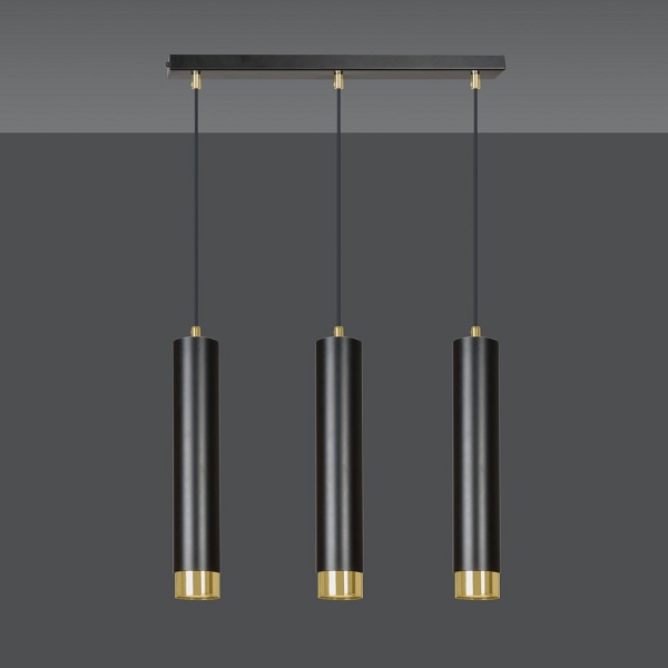 Lampa wisząca KIBO 3 BL/GOLD - Emibig