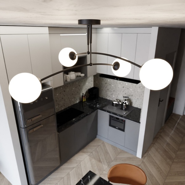 Lampa sufitowa PREGOS 4 BLACK