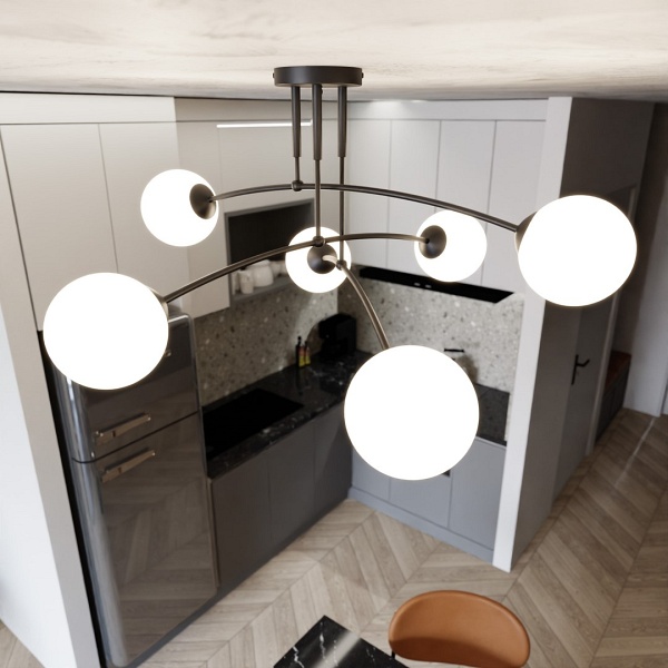 Lampa sufitowa PREGOS 6 BLACK - Emibig