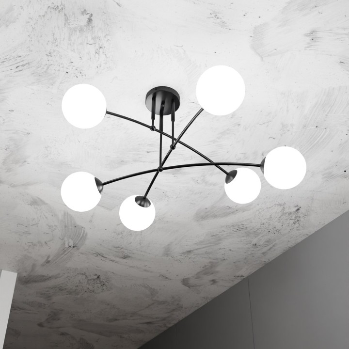 Lampa sufitowa PREGOS 6 BLACK