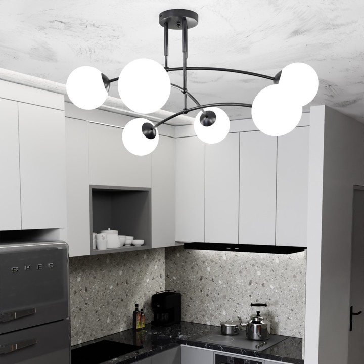 Lampa sufitowa PREGOS 6 BLACK