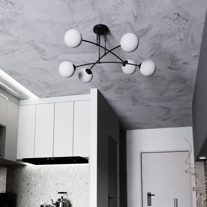 Lampa sufitowa PREGOS 6 BLACK
