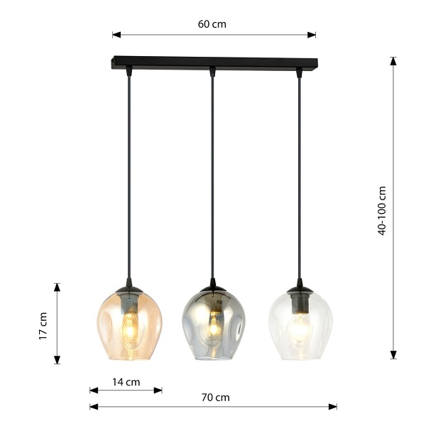 Lampa wisząca ISTAR 3 BL MIX