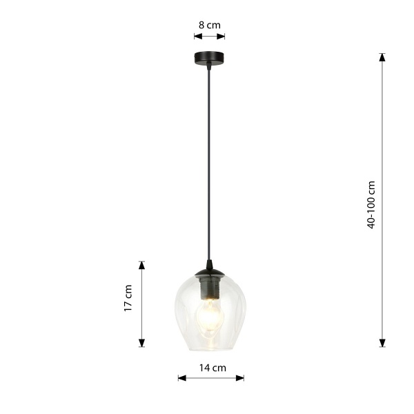 Lampa wisząca ISTAR 1 BL TRANSPARENT