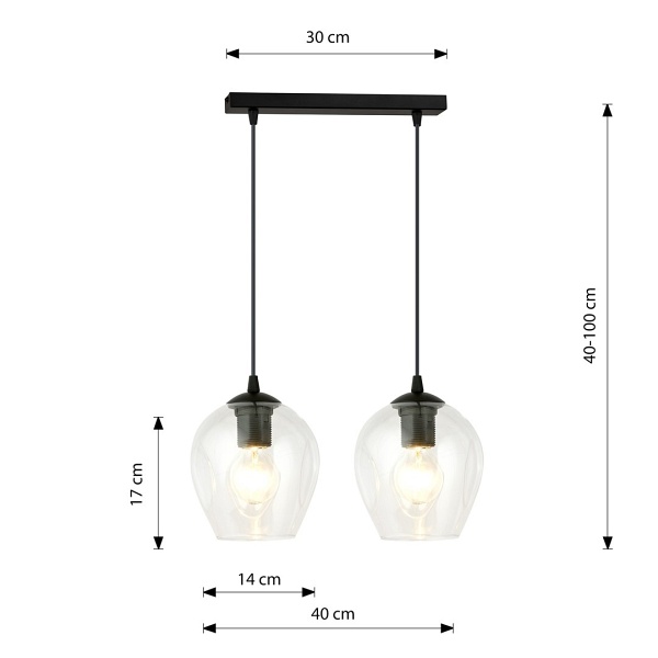 Lampa wisząca ISTAR 2 BL TRANSPARENT