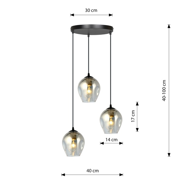 Lampa wisząca ISTAR 3 BL PREMIUM GRAFIT