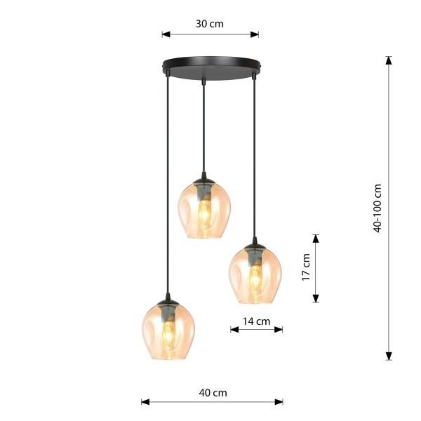 Lampa wisząca ISTAR 3 BL PREMIUM MIODOWY