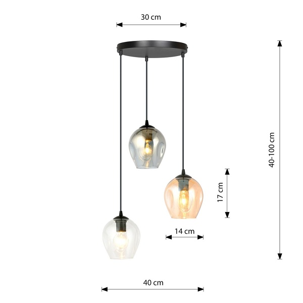 Lampa wisząca ISTAR 3 BL PREMIUM MIX