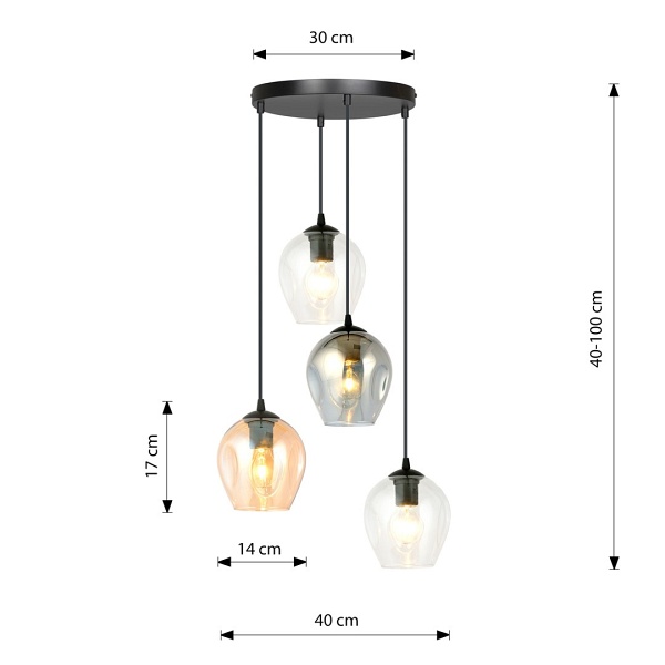 Lampa wisząca ISTAR 4 BL PREMIUM MIX