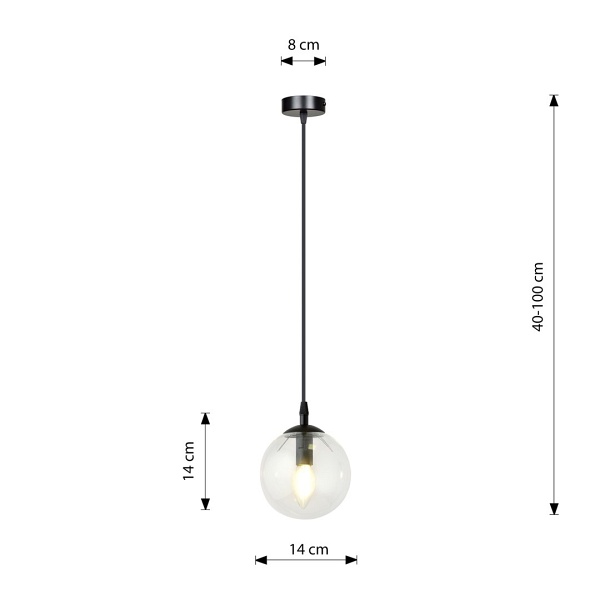 Lampa wisząca COSMO 1 BL TRANSPARENT
