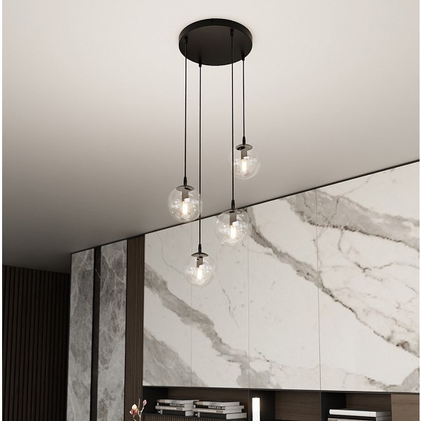 Lampa wisząca COSMO 4 BL PREMIUM TRANSPARENT