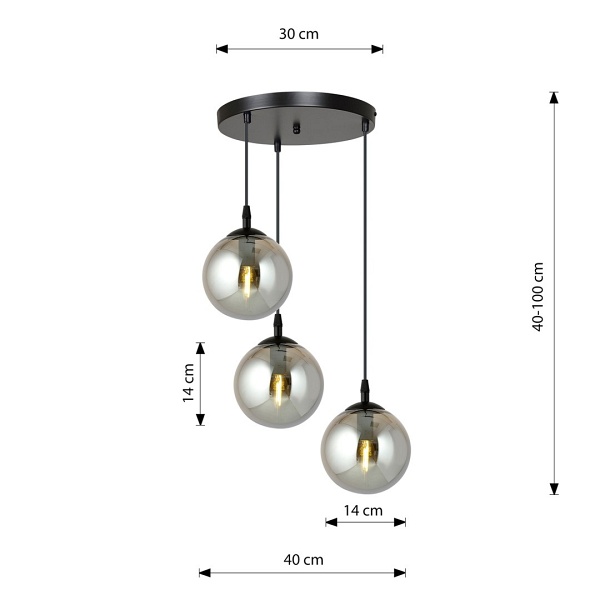 Lampa wisząca COSMO 3 BL PREMIUM GRAFIT