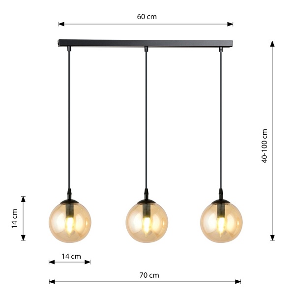 Lampa wisząca COSMO 3 BL MIODOWY