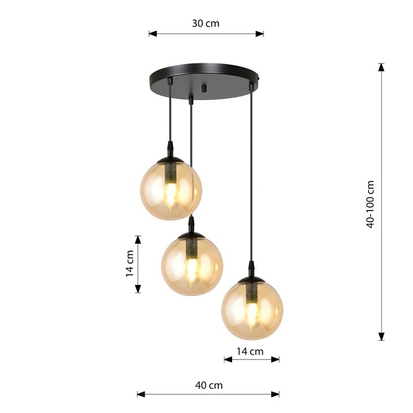 Lampa wisząca COSMO 3 BL PREMIUM MIODOWY
