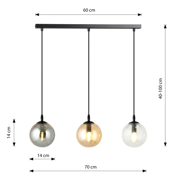 Lampa wisząca COSMO 3 BL MIX
