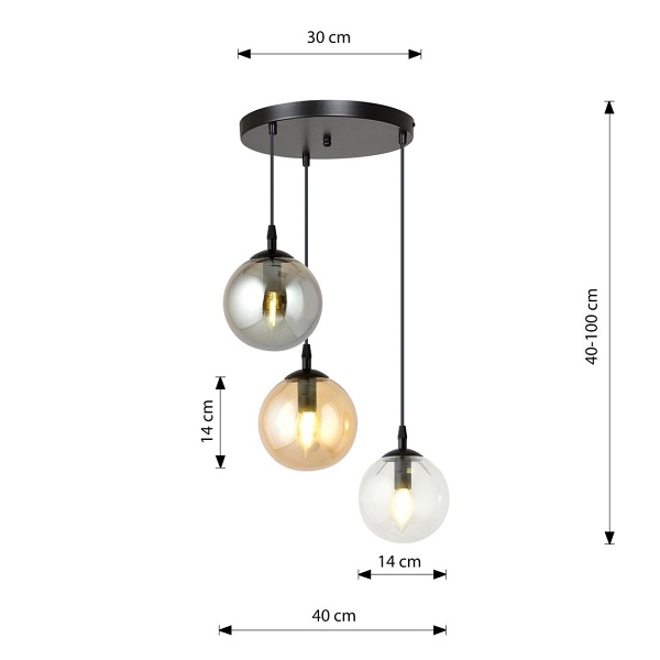 Lampa wisząca COSMO 3 BL PREMIUM MIX