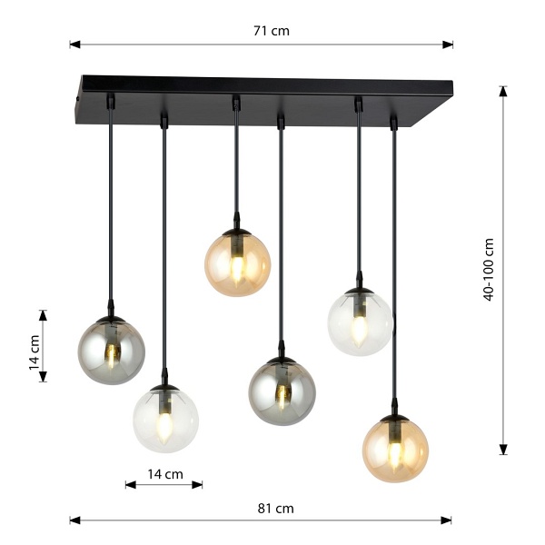 Lampa wisząca COSMO 6 BL MIX1