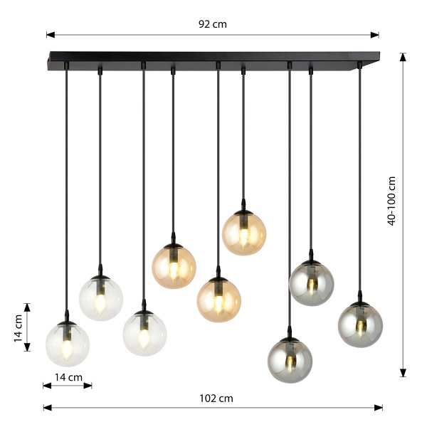 Lampa wisząca COSMO 9 BL MIX1