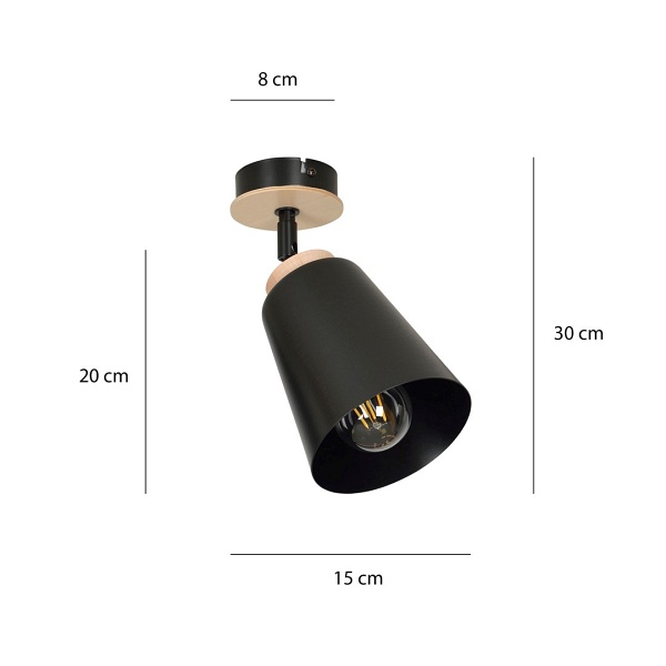 Lampa sufitowa ATLAS 1 BLACK