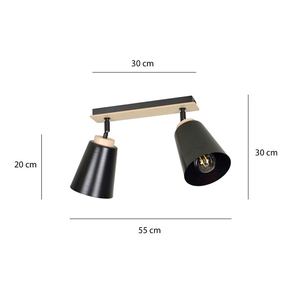 Lampa sufitowa ATLAS 2 BLACK