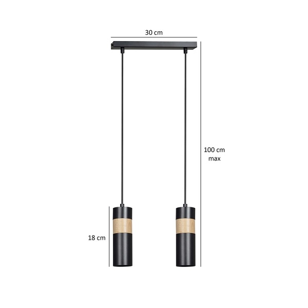 Lampa wisząca AKARI 2 BLACK