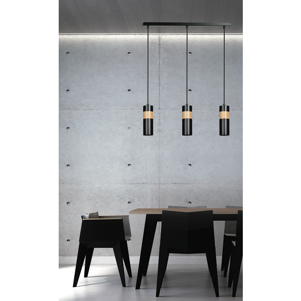 Lampa wisząca AKARI 3 BLACK
