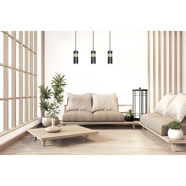 Lampa wisząca AKARI 3 BLACK