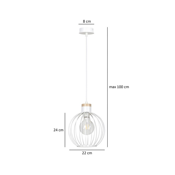 Lampa wisząca BARBADO 1 WHITE