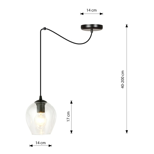 Lampa wisząca LEVEL 1 BL TRANSPARENT