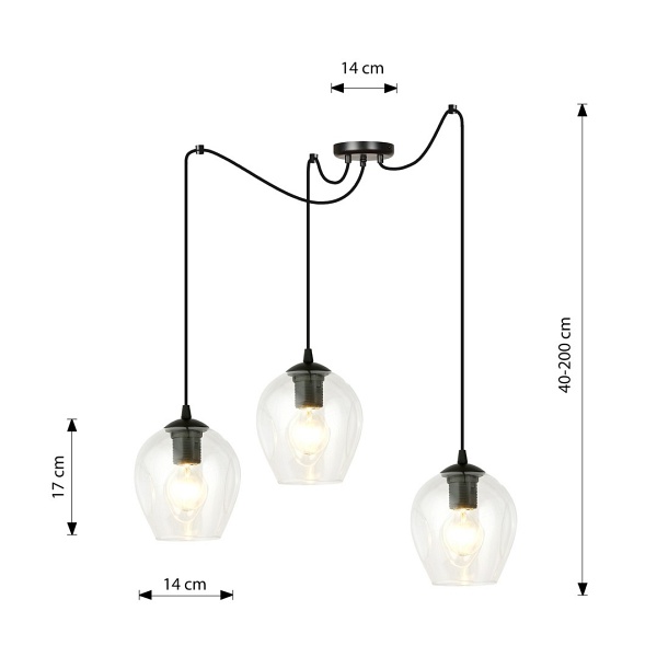 Lampa wisząca LEVEL 3 BL TRANSPARENT