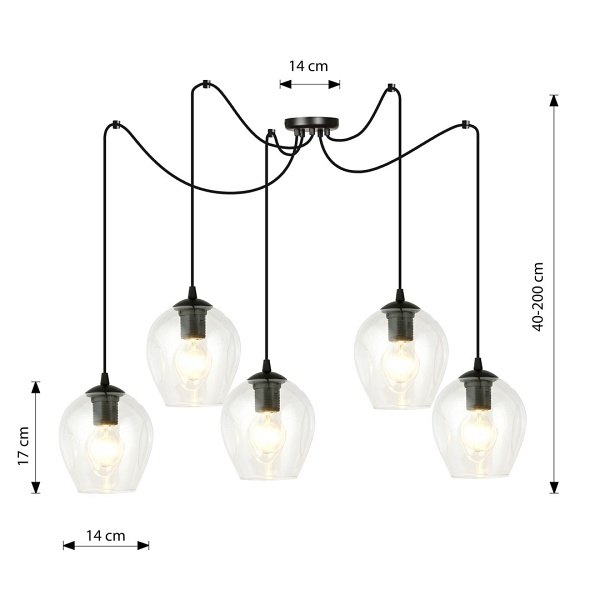 Lampa wisząca LEVEL 5 BL TRANSPARENT