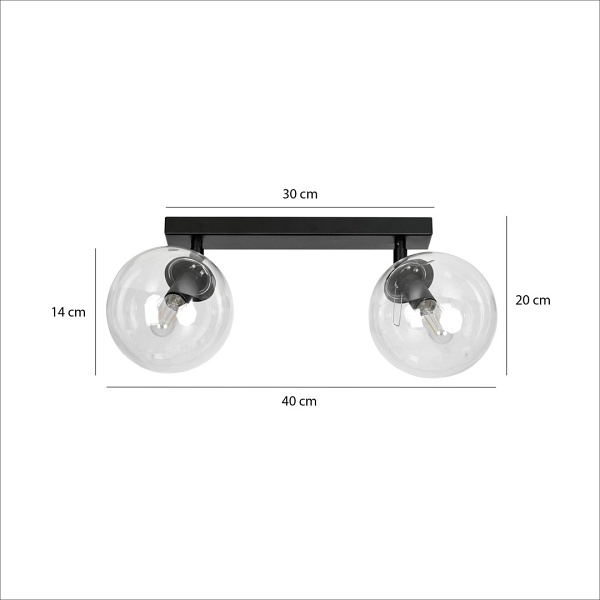 Lampa sufitowa TOFI 2 BL TRANSPARENT