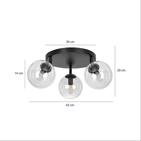 Lampa sufitowa TOFI 3A BL TRANSPARENT PREMIUM