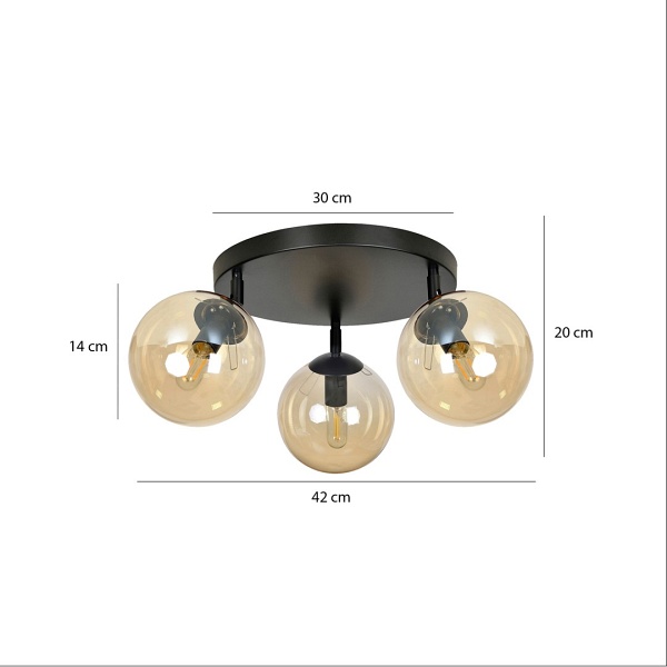 Lampa sufitowa TOFI 3A BL MIODOWY PREMIUM