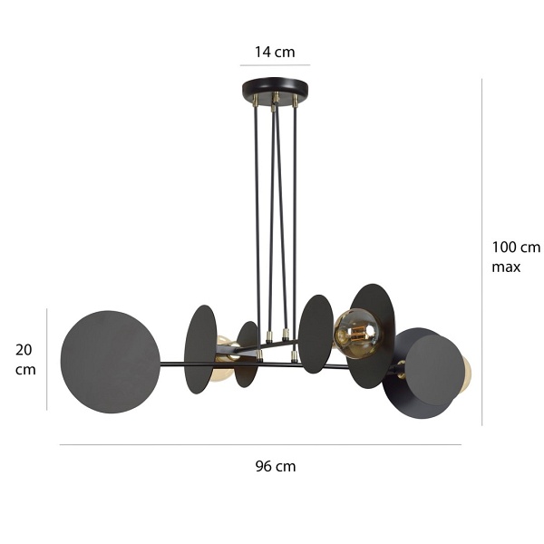 Lampa wisząca IDEA 4 BLACK - Emibig