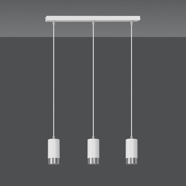 Lampa wisząca FUMIKO 3 WH/CHROME - Emibig