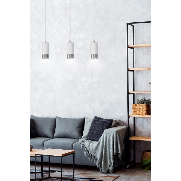 Lampa wisząca FUMIKO 3 WH/CHROME