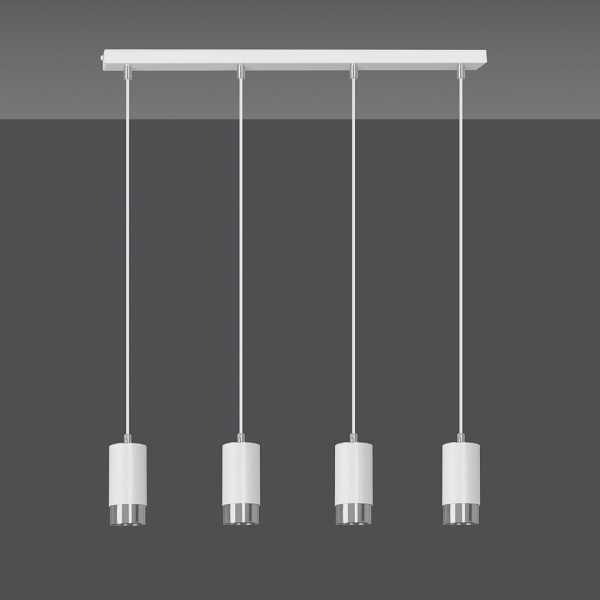 Lampa wisząca FUMIKO 4 WH/CHROME - Emibig
