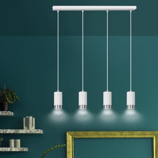 Lampa wisząca FUMIKO 4 WH/CHROME