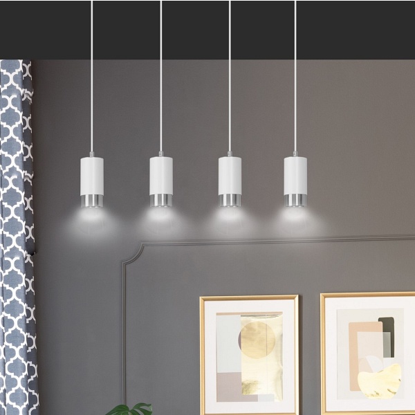 Lampa wisząca FUMIKO 4 WH/CHROME