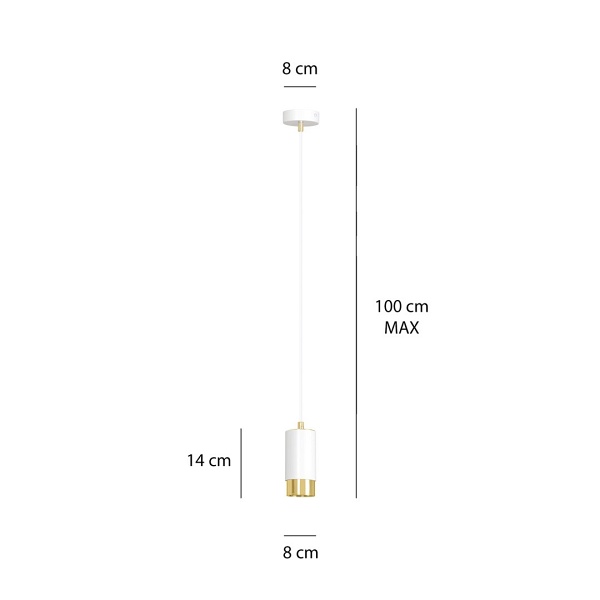 Lampa wisząca FUMIKO 1 WH/GOLD